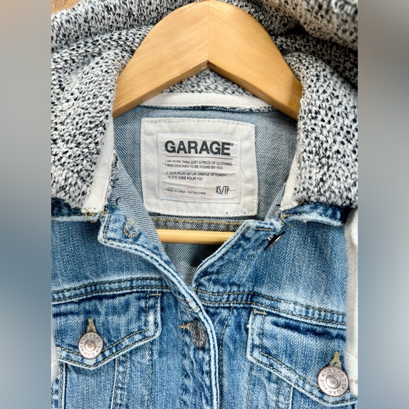 🟢Women’s GARAGE Denim Sweater Jacket Sz XS Casual Street wear Fall - Picture 2 of 9